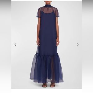 STAUD Calluna Neck-Tie Organza Gown